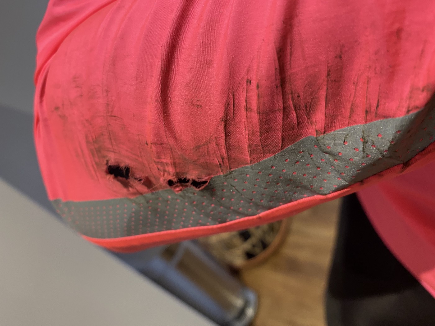 The right arm of the Rapha Brevet jacket had a couple of holes.